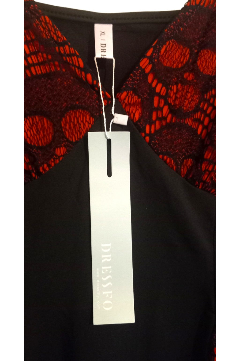 Dressfo Black & Red Lace Sleeveless Skull Top UK 14 XL DressLily BNWT
