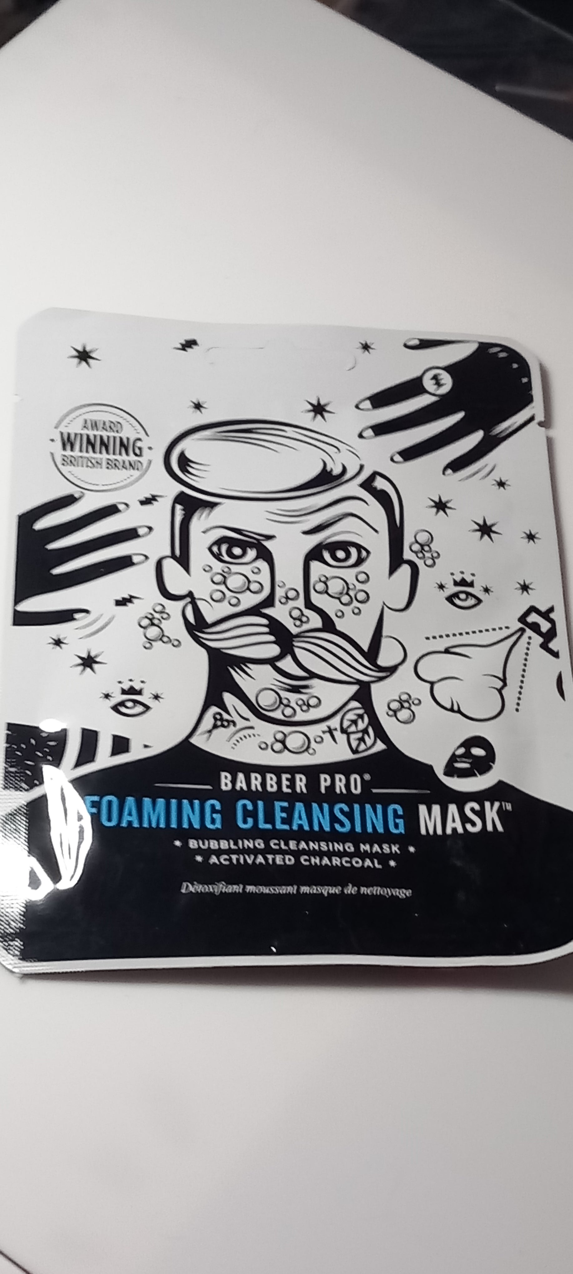 Barber Pro Face Mask 20ml Foaming Cleansing Men Skin Activated Charcoal Facial