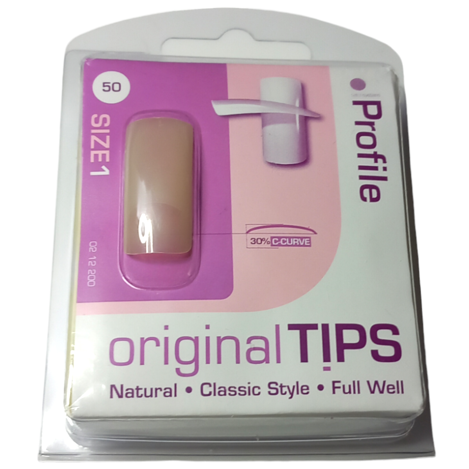 Salon System False Nail Tips Size 1 50pcs Full Well Classic Profile Original Tip