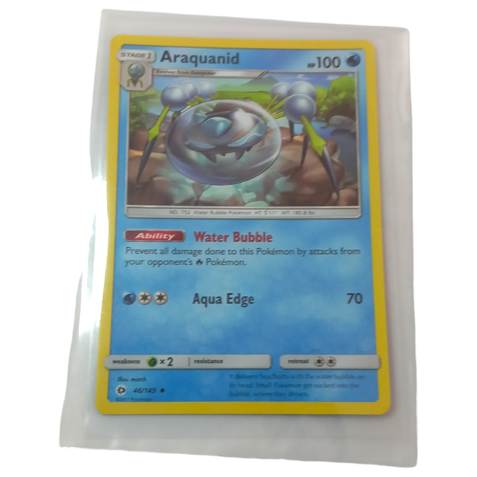 Pokemon Trading Card Araquanid Sun Moon 46 Water Bubble Aqua Edge Play Games
