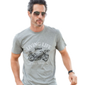 Cotton Traders Motorbike T-Shirt 2XL Men Grey Living Life Explorer Printed Color