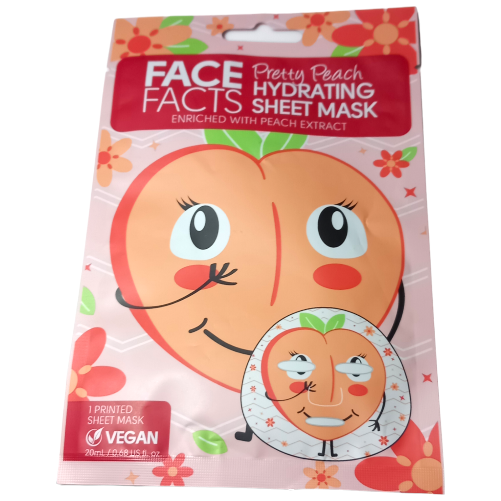 Face Facts Pretty Peach Hydrating Sheet Face Mask Vegan 20ml
