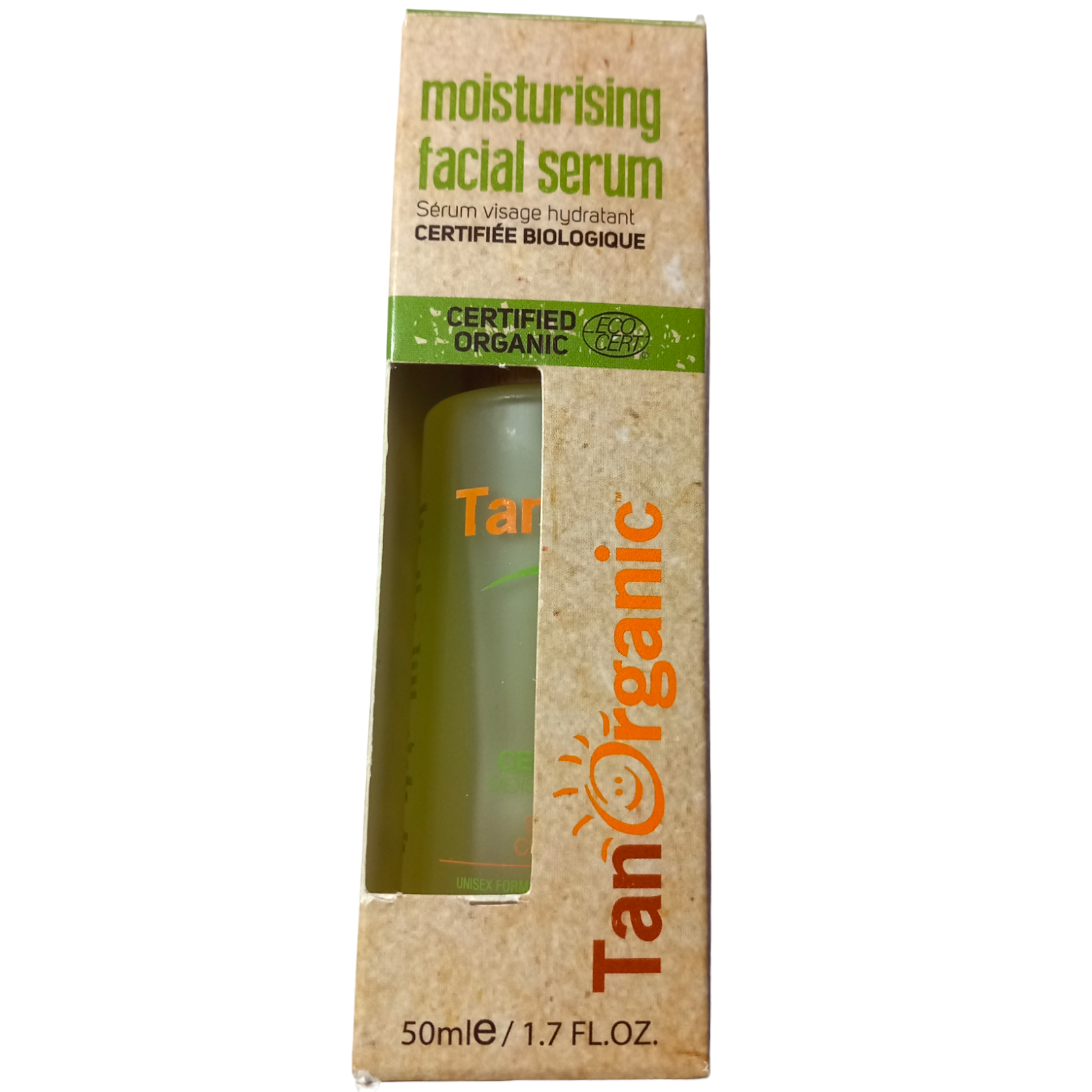 Tan Organic Facial Serum 50ml Moisturising Natural Ingredients Skin Tanning