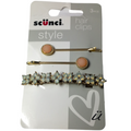 Scunci Style Elegant Hair Clips 3pcs Slides Barrette