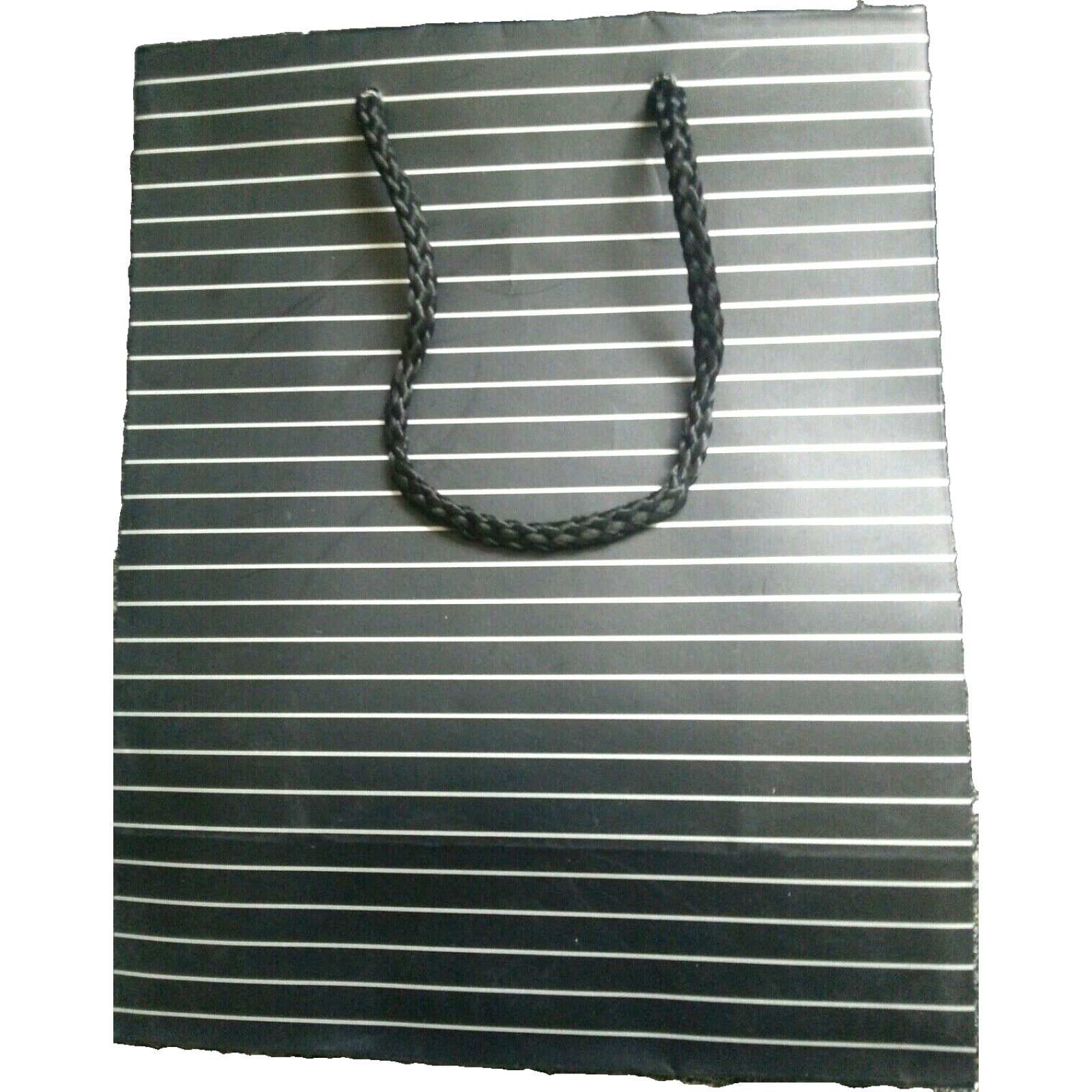 Gift Bag Black Silver Stripe Present Birthday Christmas Anniversary Token Sleek