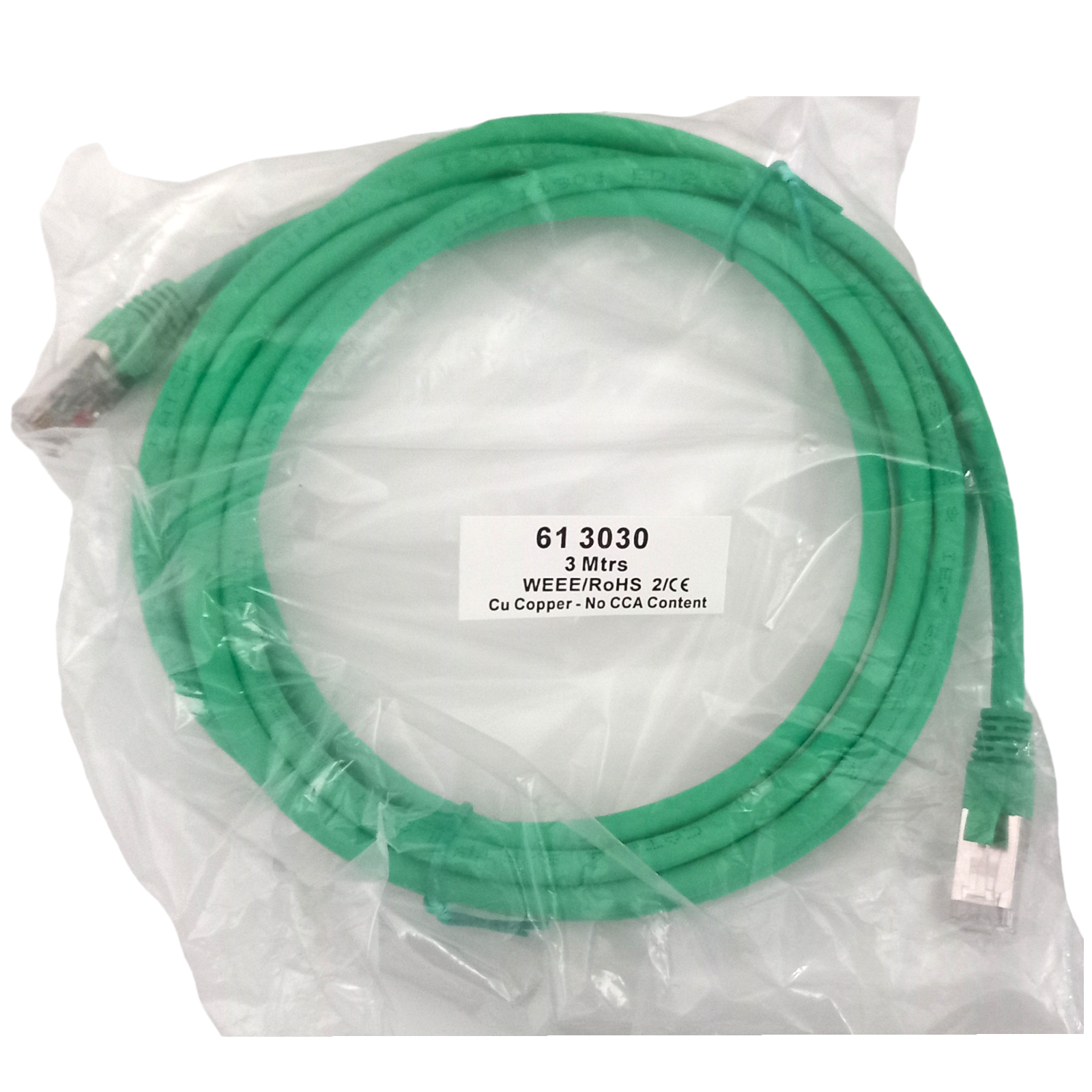 Ethernet Network Cable 3m Green 613030 SFTP LSOH 26AWGX4P Cu Copper Cord CAT.6A