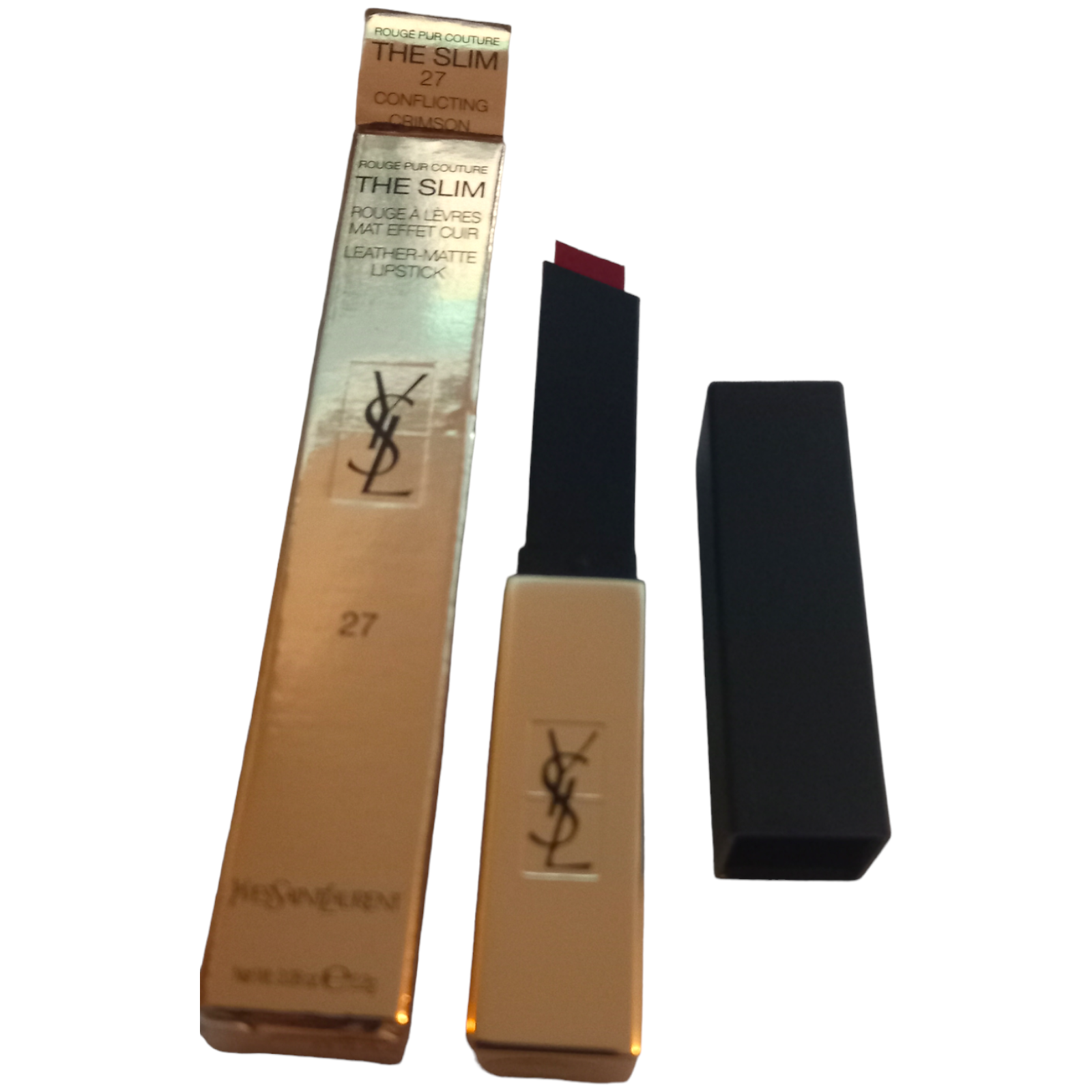 Yves Saint Laurent Lipstick 2.1g 27 Conflicting Crimson Slim Glow Matte Luminous