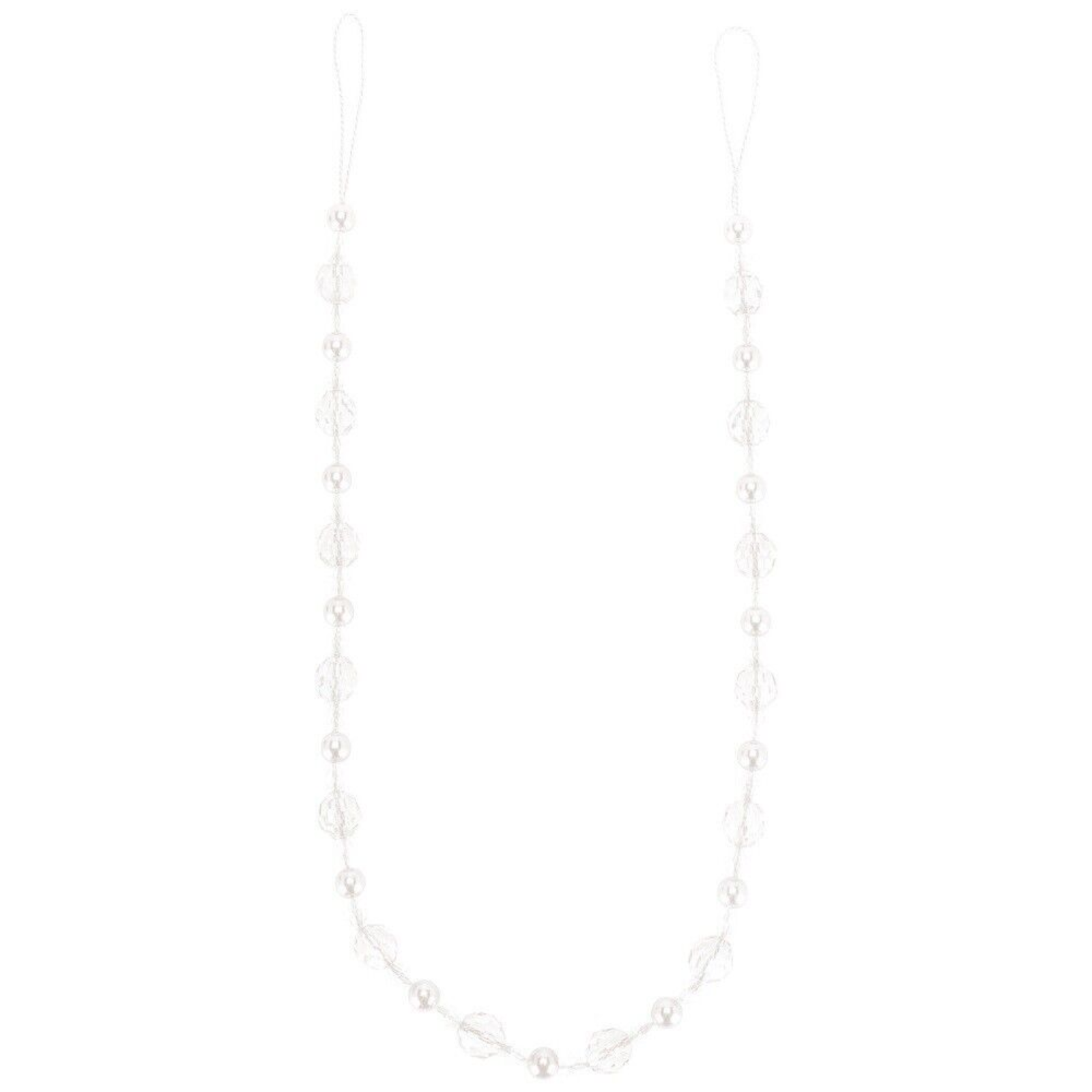Trends Curtain Tieband Clear Drapes Tie Open Interior Pearl Acrylic Bead Back