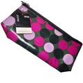 Marks and Spencer Purse Black Purple Spotted PVC Coated Bag Case
