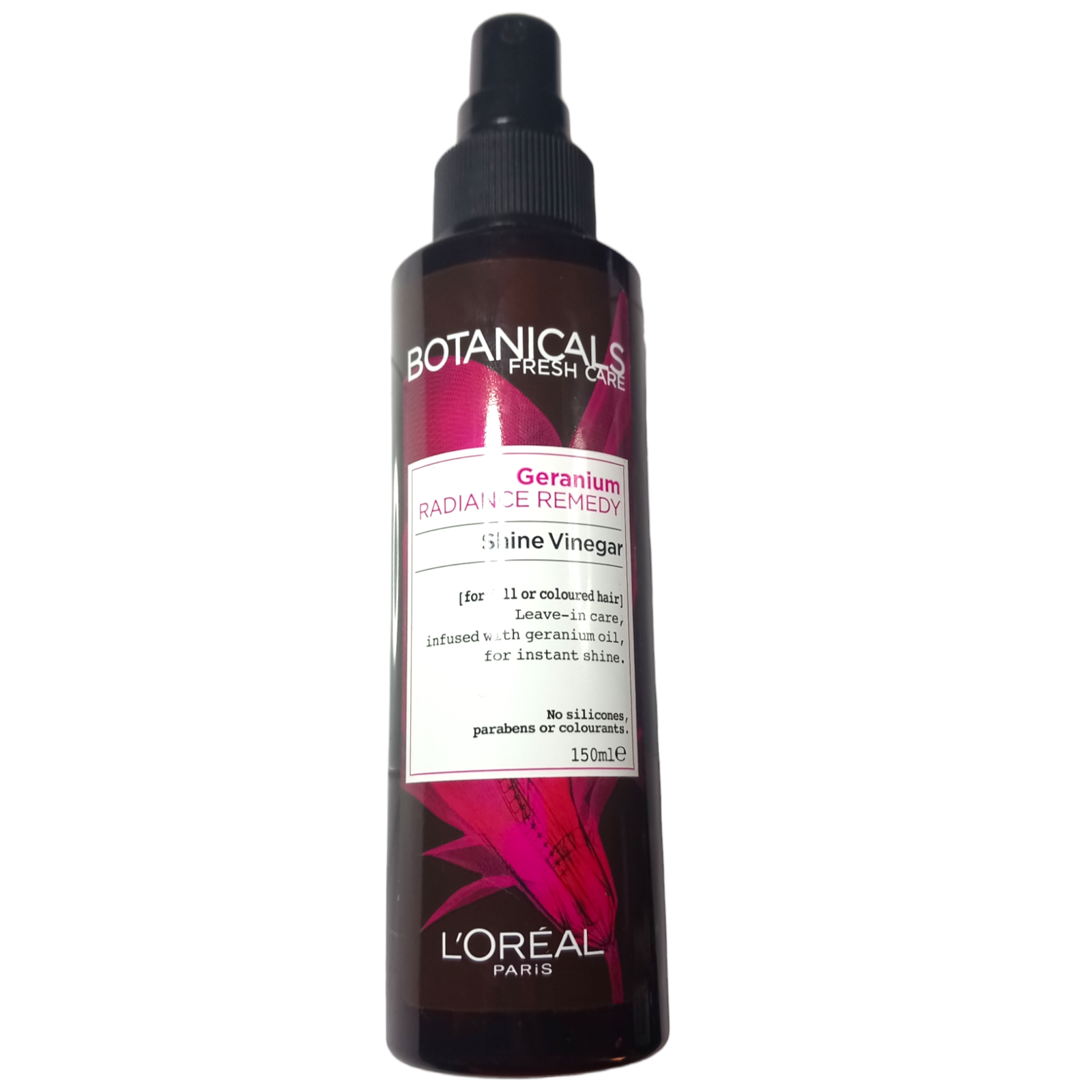 Loreal Shine Vinegar 150ml Geranium Botanicals Radiance Remedy Leave-In Hair