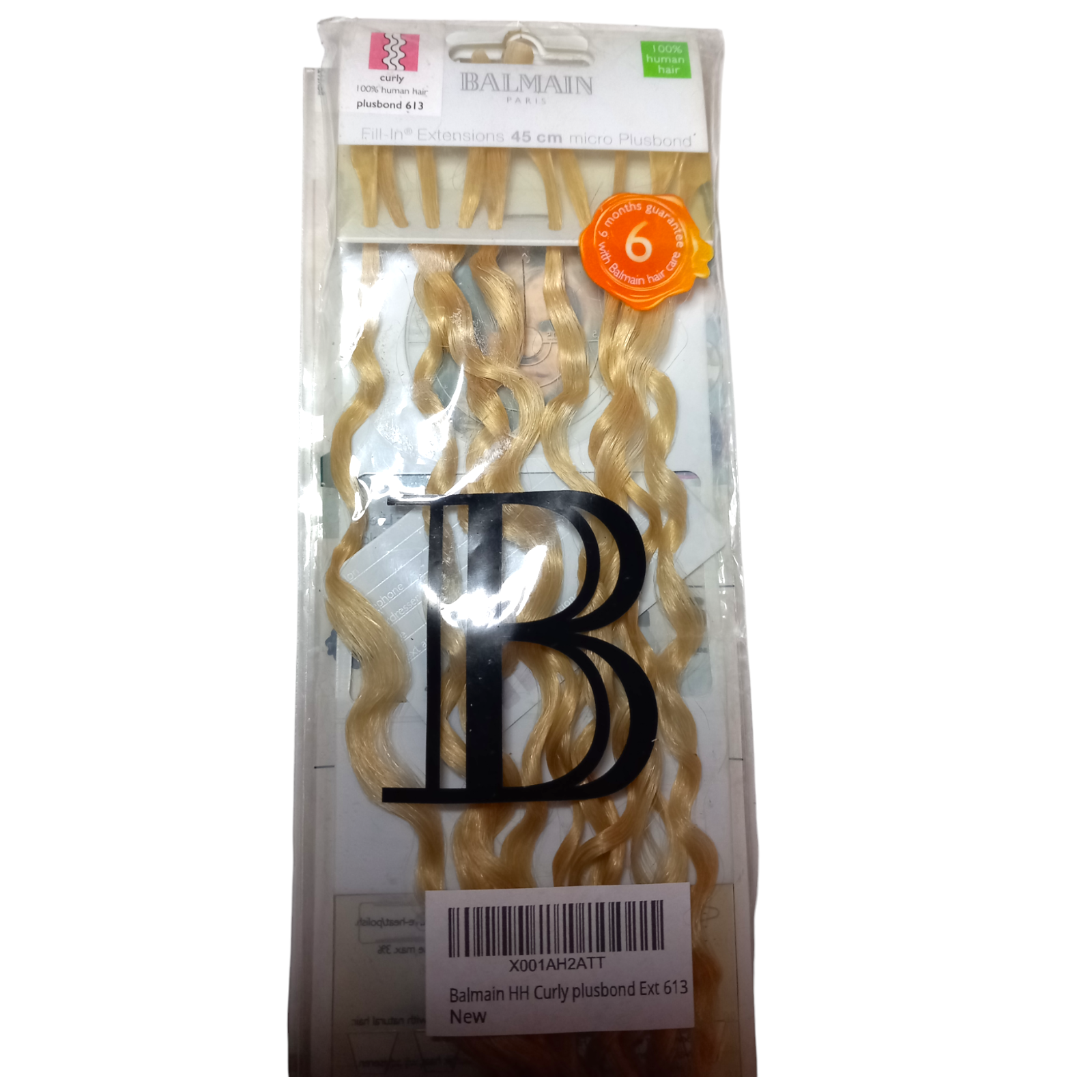 Balmain Human Hair Fill-In 45cm Extensions Curly Micro Plusbond 613 Blonde