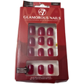W7 Glamorous False Nails Garnet Deep Red Easy Apply Flex Nail Colour Tip