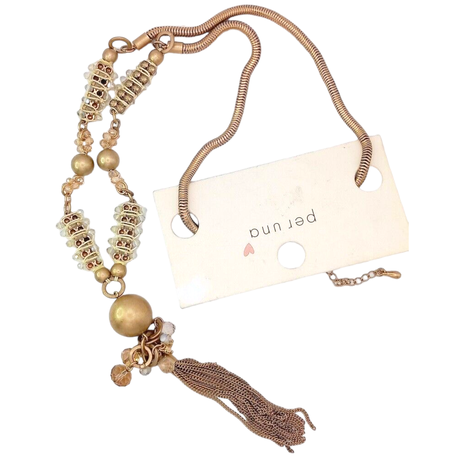 Per Una Dangle Necklace Gold-coloured Chunky Statement Jewellery Balls Chain