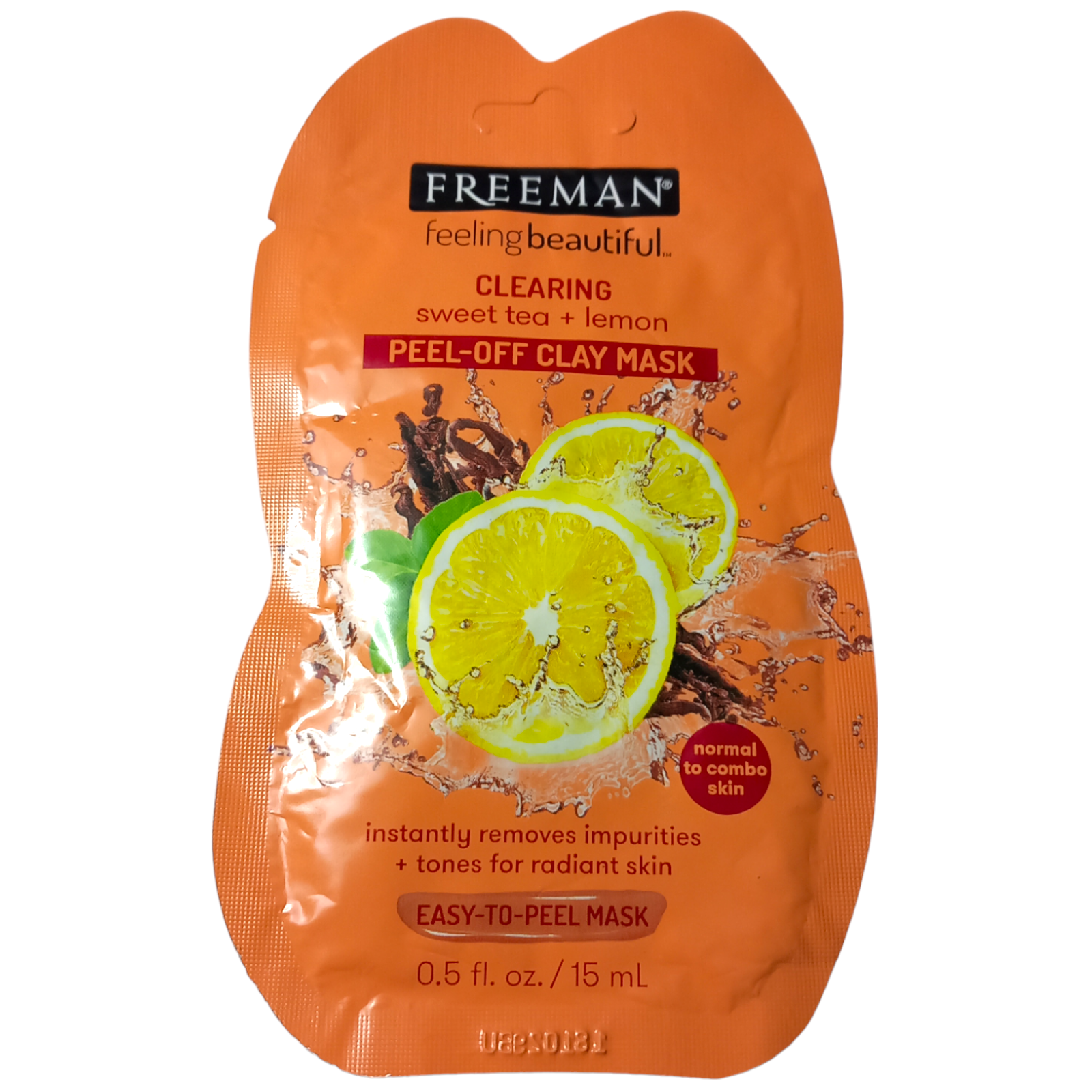 Freeman Clearing Peel-Off Clay Face Mask Sweet Tea Lemon Impurity Skin Care 15ml
