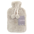 Hot Water Bottle with Cover Light Grey Faux Fur Heat Damart Country Club Winter