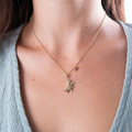 Pia Necklace Pendant La Lune 18ct Gold-plated Brass Crescent Moon Charm Shiny