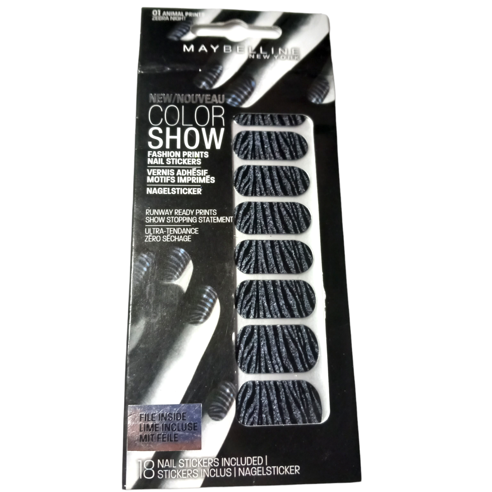 Maybelline ColorShow Nail Stickers Night Zebra