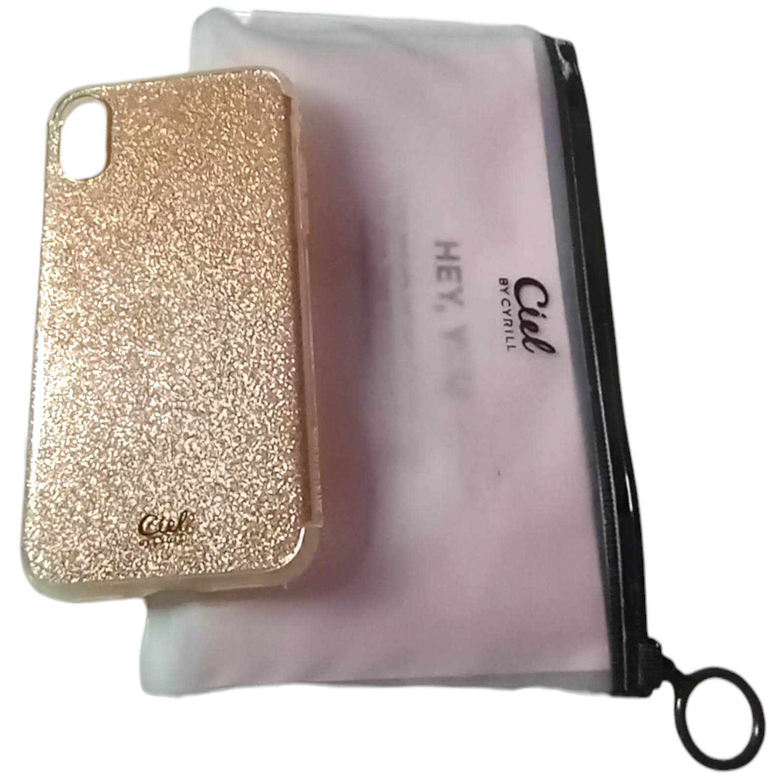 Ciel by Cyrill iPhone Xs X Mobile Phone Cover Gold Glitter Back Hard Case Pouch