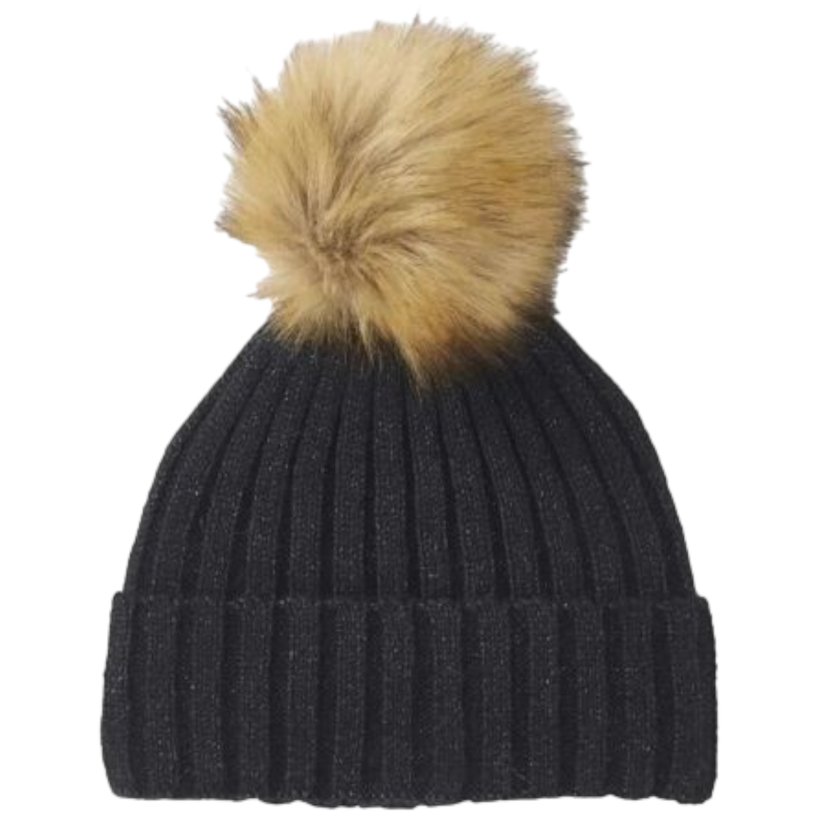 Damart Bobble Hat Black Luxurious Faux Fur Winter Soft Warm Brown Weather Cold