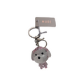 Muse Dog Handbag Charm Keyring Tinted Pink Simple Cute Doggy Big Head Small Body