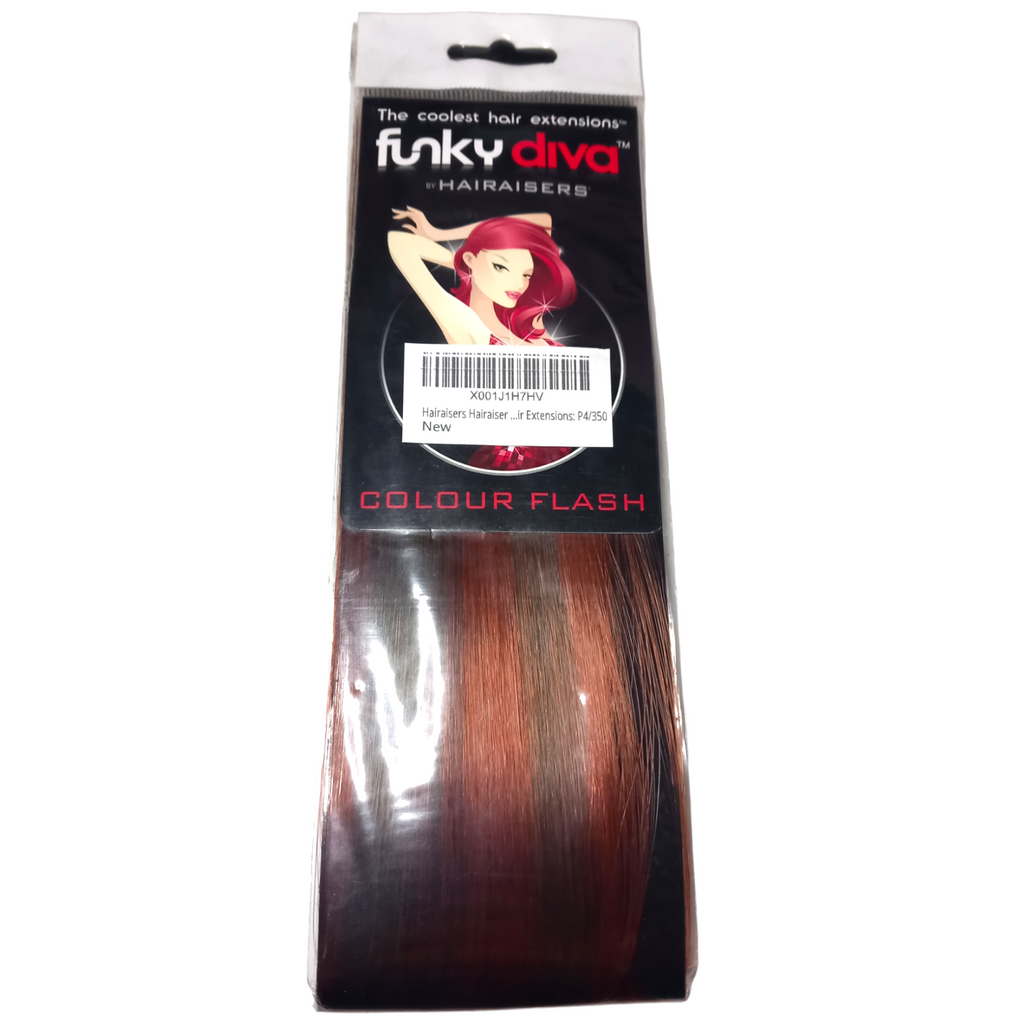 Funky Diva Hairaisers Colour Flash Synthetic Hair Extensions - P4/350 Red