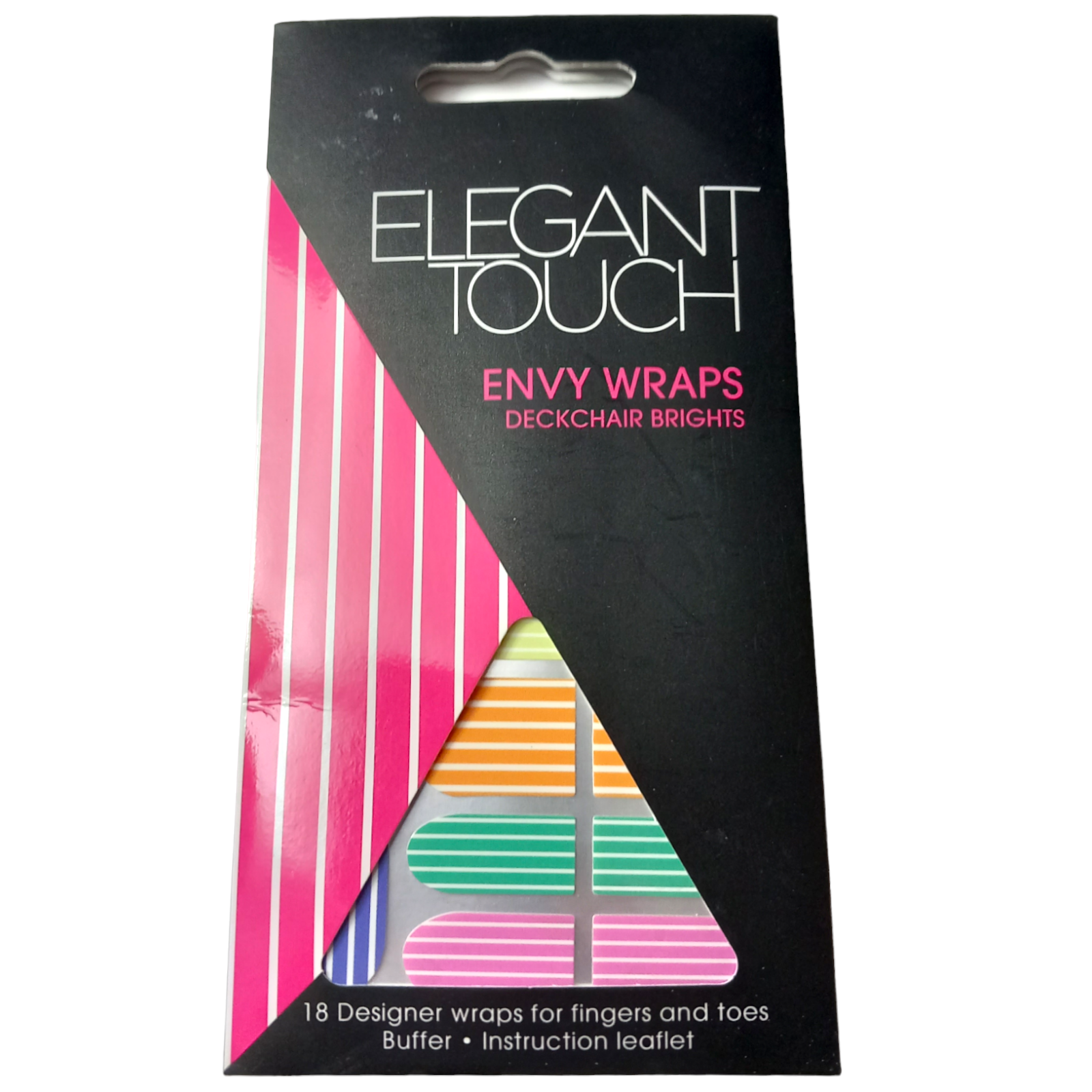Elegant Touch Envy Nail Wraps Deckchair Brights Designer Nails Quick Easy Trim