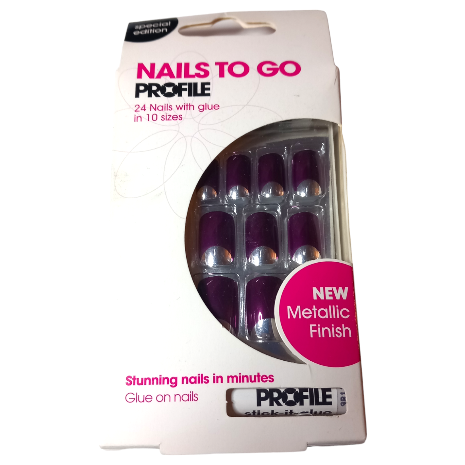 Nails To Go Profile Metallic Finish False Nails Vintage Moon