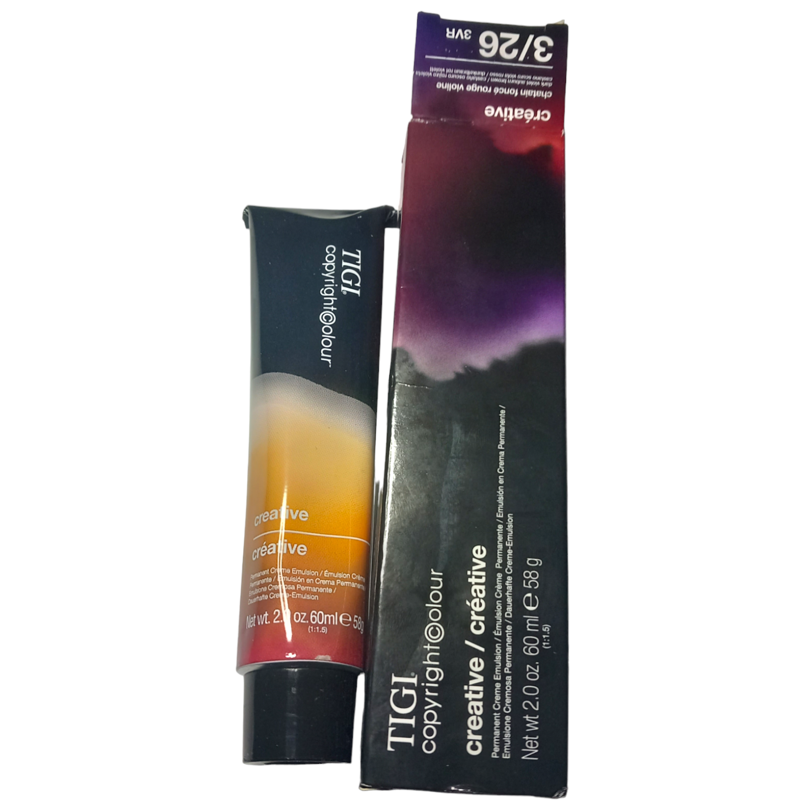TIGI Hair Dye 3-26 3VR Dark Violet Auburn Brown Copyright Colour Permanent Cream