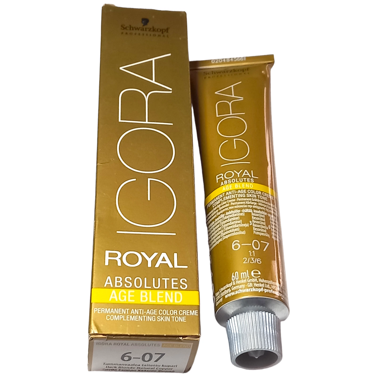 Schwarzkopf Igora Royal Hair Dye - 60ml - 6-07 Dark Blonde Natural Copper - Age Blend