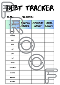Debt Tracker Printable: Yearly Monthly Repayment Planner (PDF Download) - Design 1