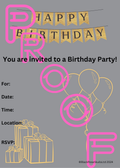 Gold & Gray Birthday Party Invitation: Simple Fill-In PDF (Digital Download)
