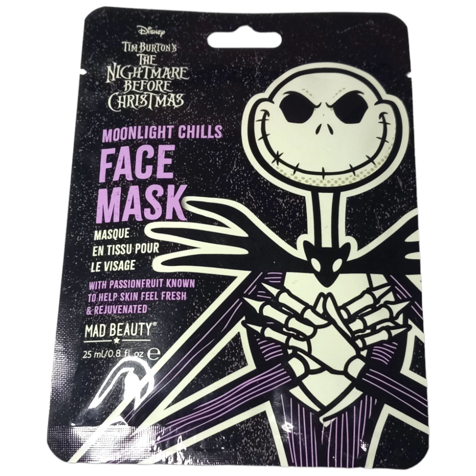 Disney Nightmare Before Christmas Moonlight Chills Jack Sheet Face Mask - Mad Beauty