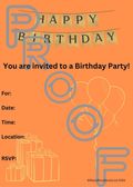 Gold & Orange Birthday Party Invitation: Simple Fill-In PDF (Digital Download)