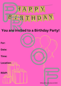 Pink & Gold Birthday Party Invitation: Simple Fill-In (PDF Digital Download)