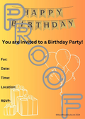 Reusable Birthday Party Invitation: (PDF Digital Download) - Yellow/Orange Gradient