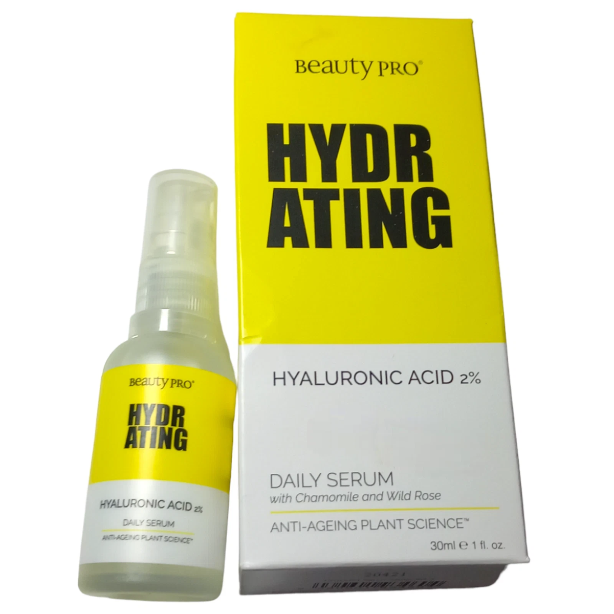 BeautyPro Hyaluronic Serum 30ml Hydrating 2% Acid Anti-Ageing Vegan Daily Skin