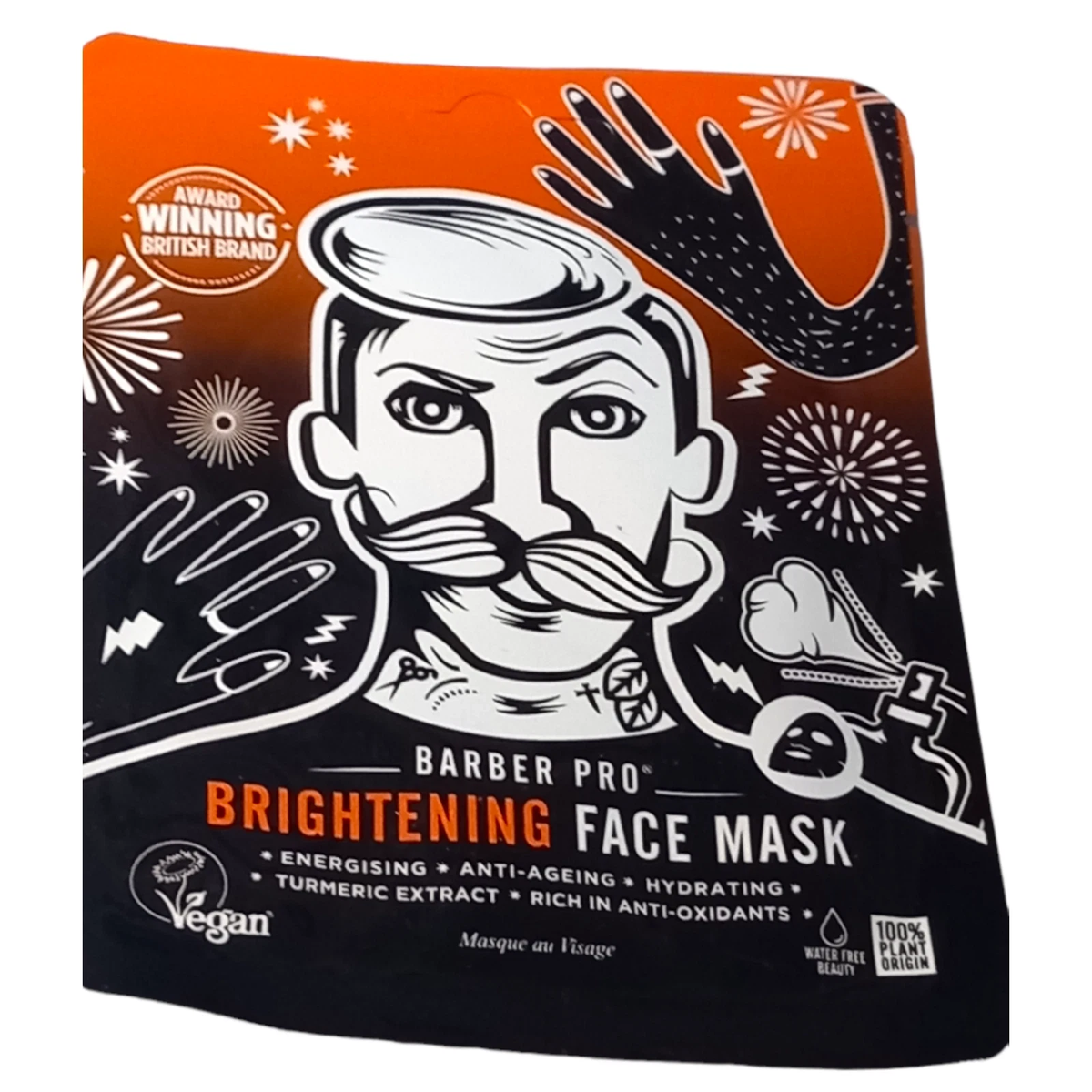 Barber Pro Face Mask 22ml Brightening Men Skin Care Turmeric Anti-Age Facial