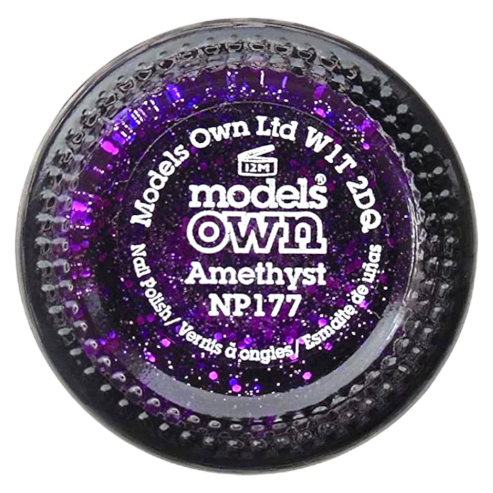 Models Own Velvet Goth Nail Polish - NP177 Amethyst Purple Glitter