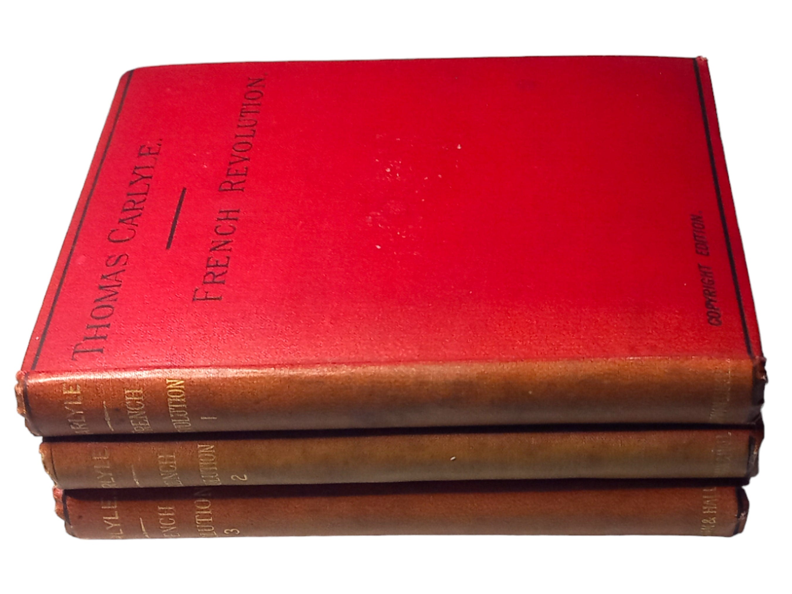 Vintage 1888 French Revolution Book Set by Thomas Carlyle