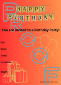 Gradient Birthday Party Invitation: Simple, Reusable (PDF Digital Download)