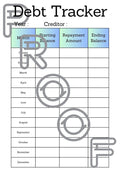 Debt Tracker Printable: Monthly Repayment Progress (PDF Download)
