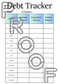 Debt Tracker Printable: Monthly Repayment Planner (Digital Download)