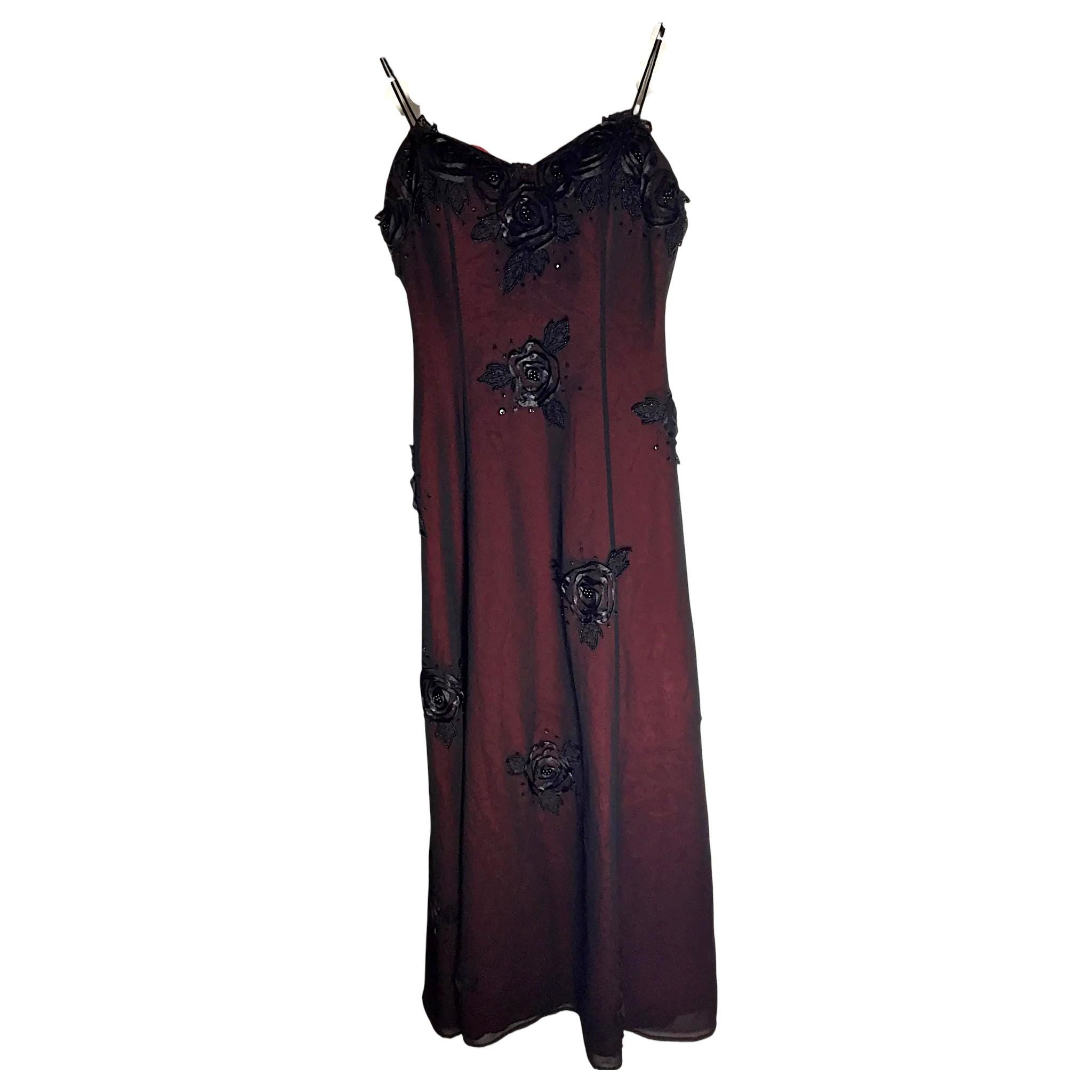 Vintage Rose Motif Evening Dress - Christine Elizabeth - Size 14