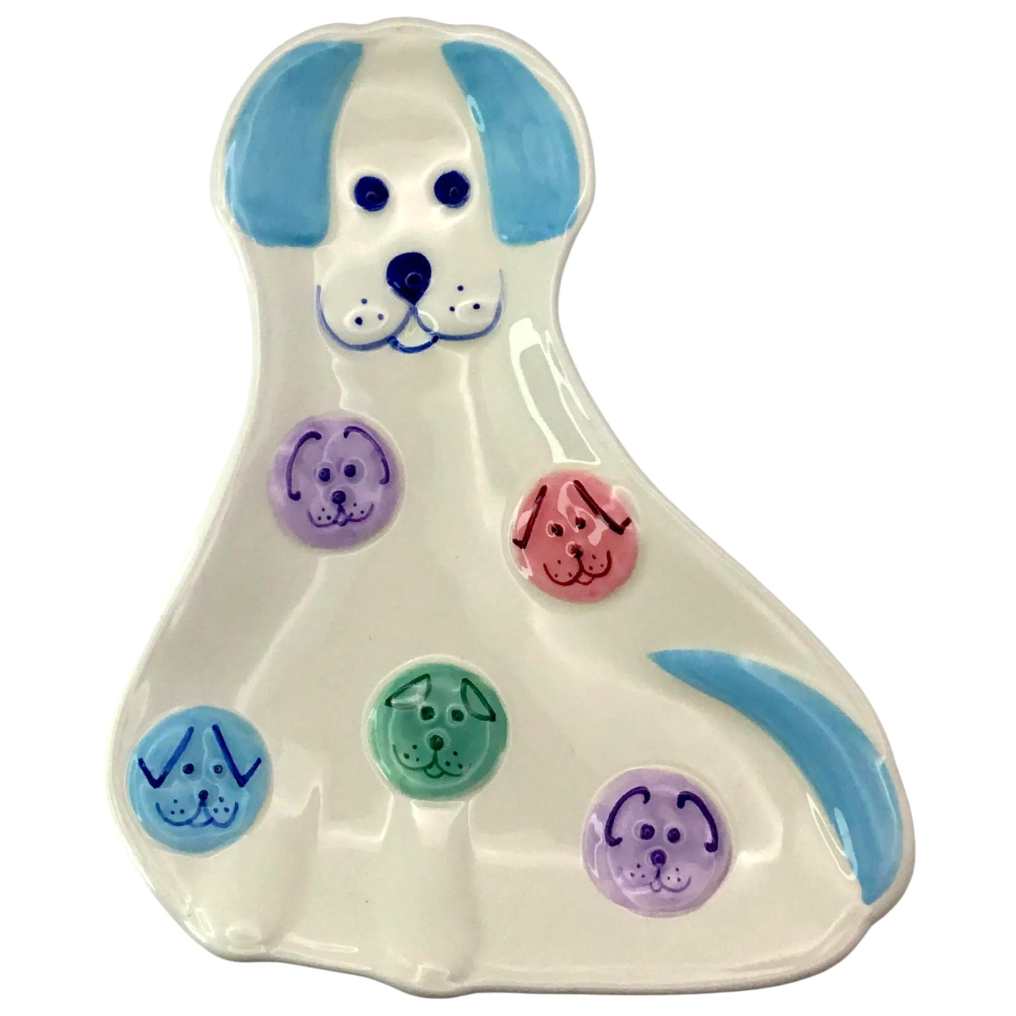 Spotty Dotty Dog Ceramic Spoon Rest: Novelty Animal Design