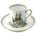 Tuscan China Espresso Cup and Saucer: Vintage Floral Greek Style, Made in England Coffee