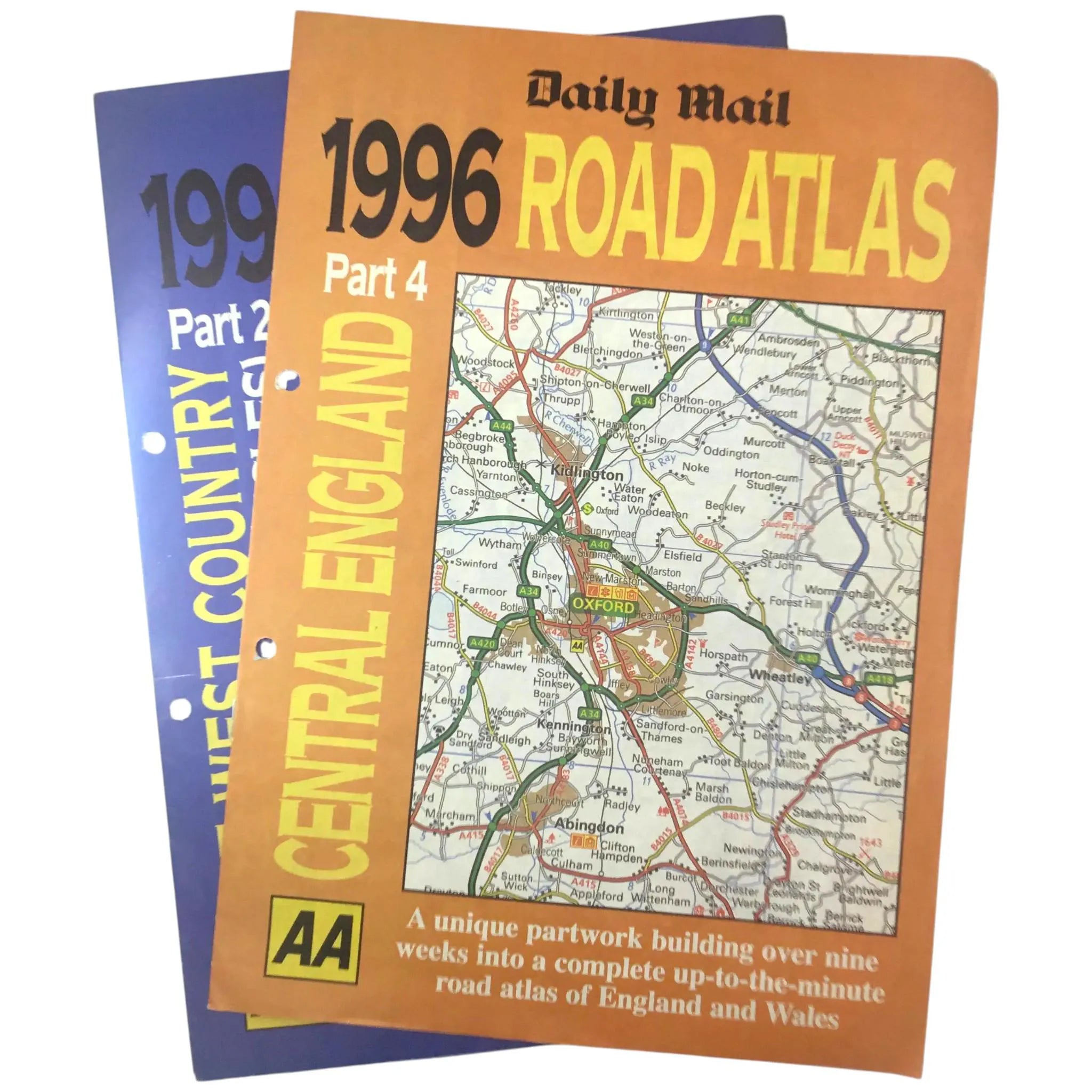 1996 AA Daily Mail Road Atlas: England & Wales Travel Map