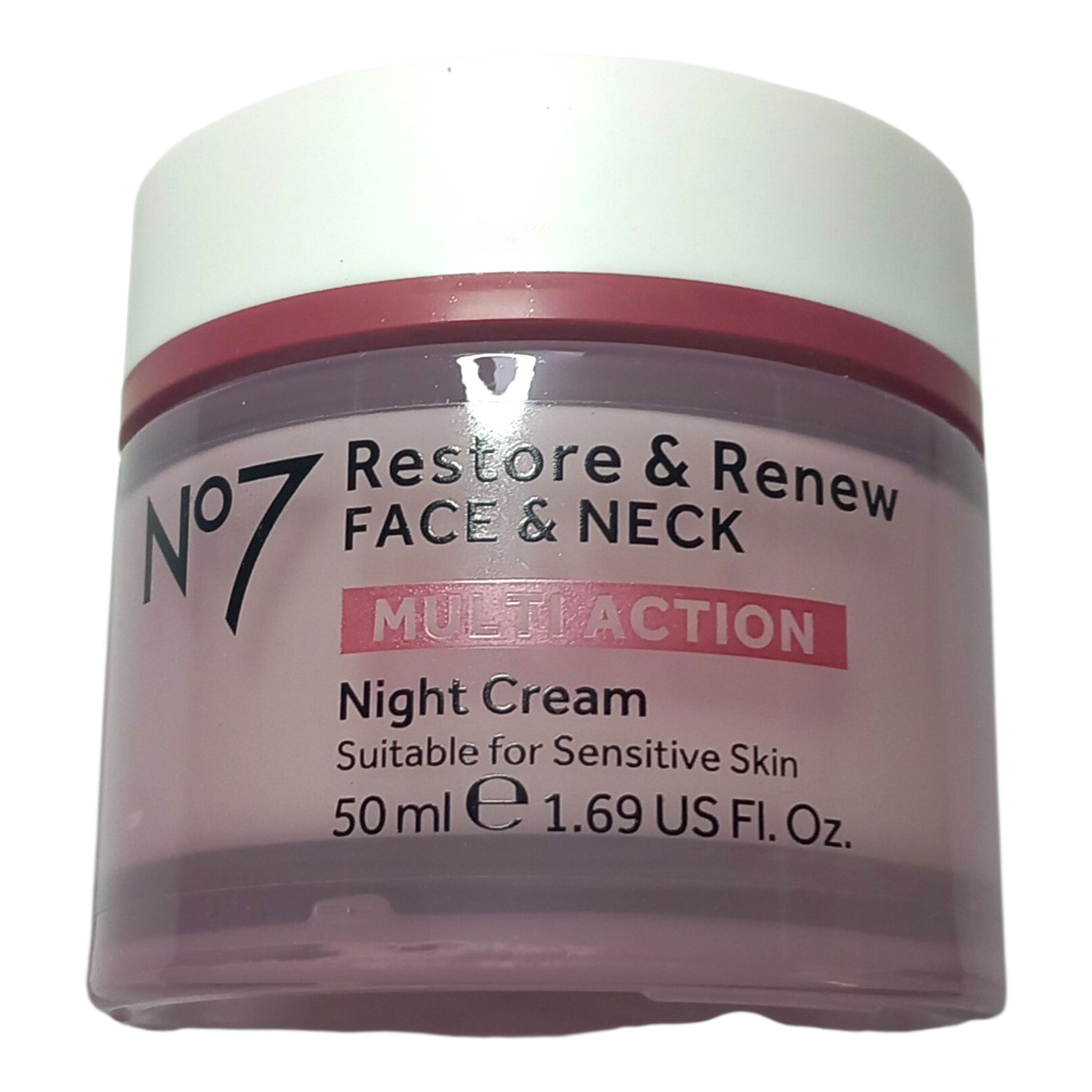 Boots No7 Night Cream - 50ml - Multi-Action Restore Renew - Face Neck Skin Care Facial
