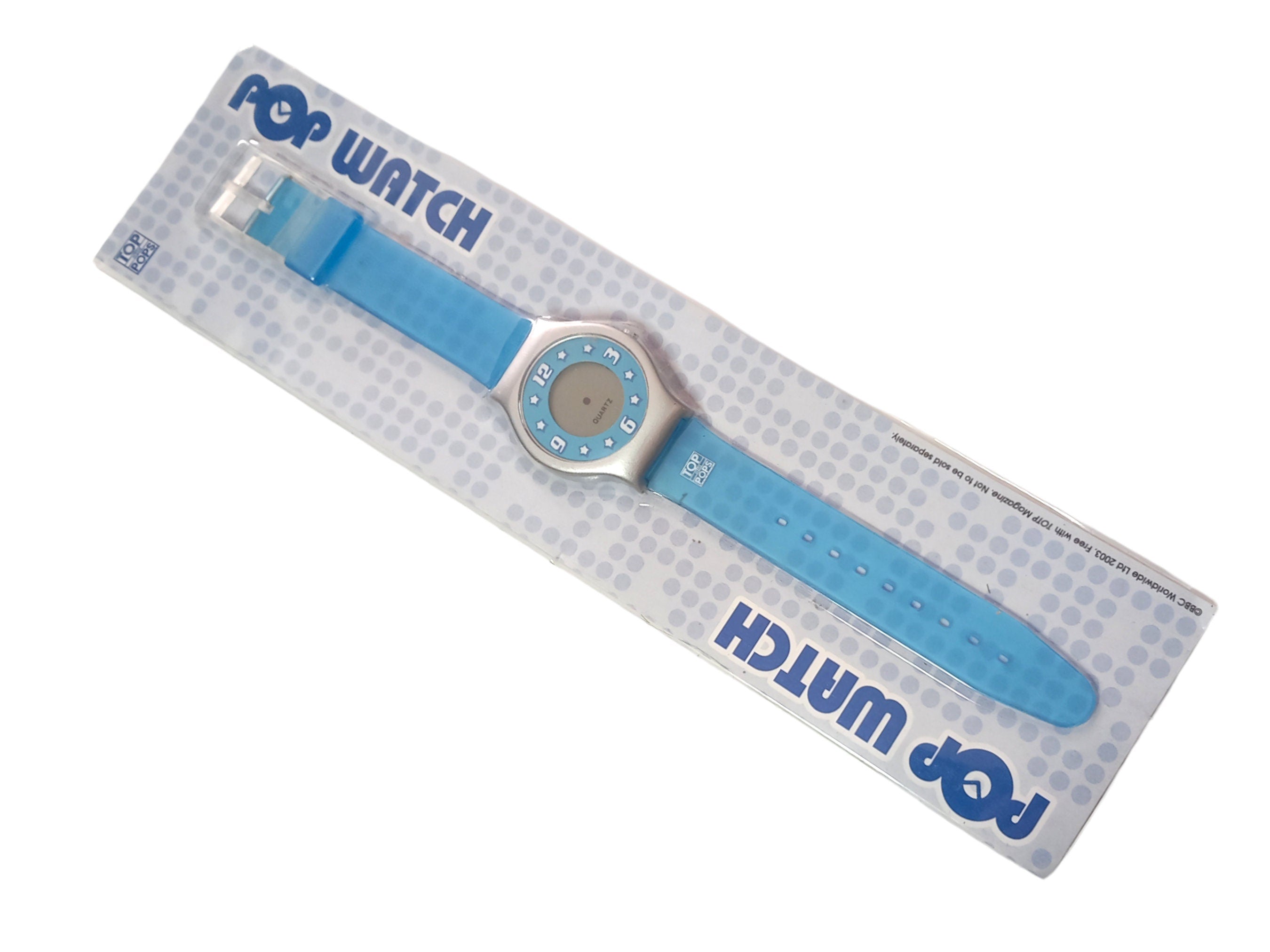Vintage Top of the Pops Blue Jelly Strap Watch: BBC 2003 Magazine Giveaway