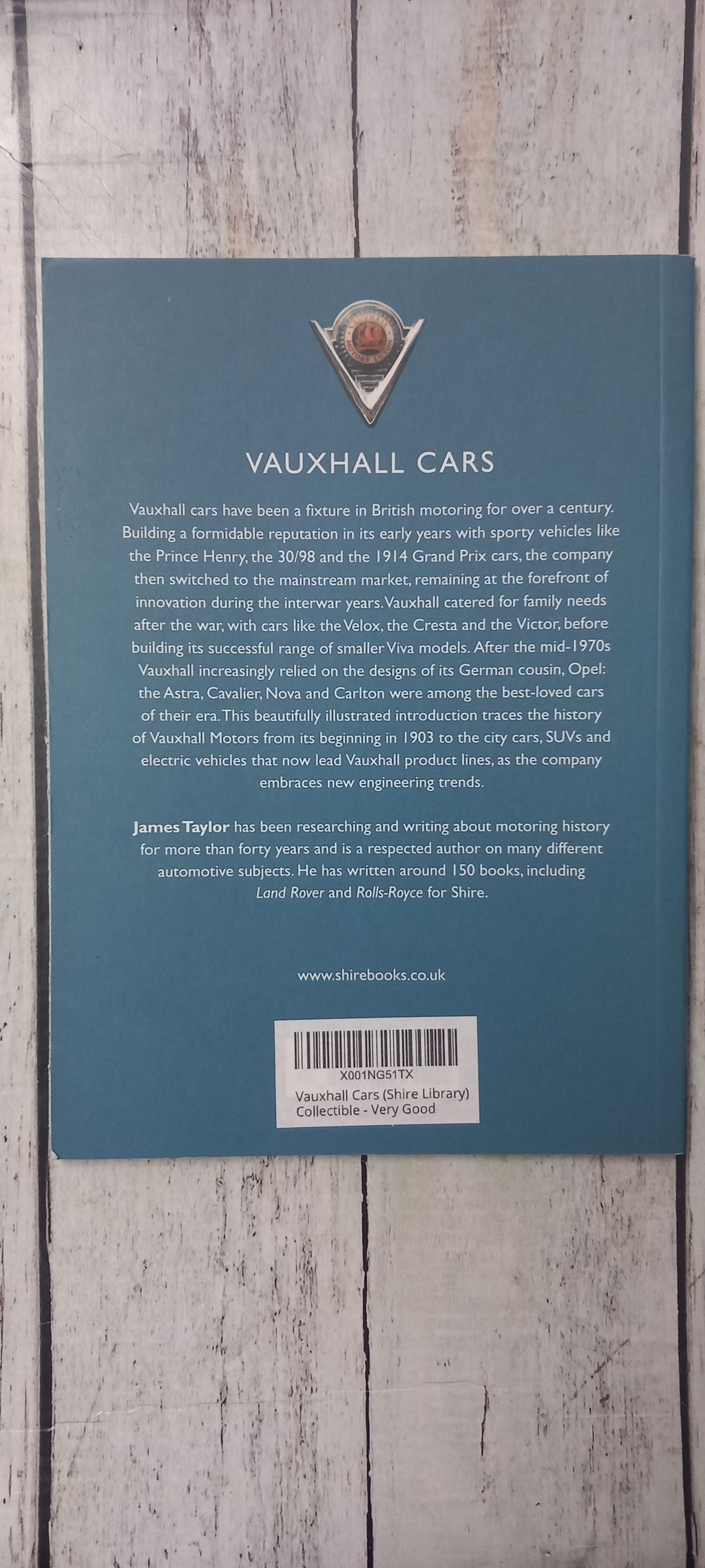 Vauxhall Cars by James Taylor Paperback Book Used Very Good Condition