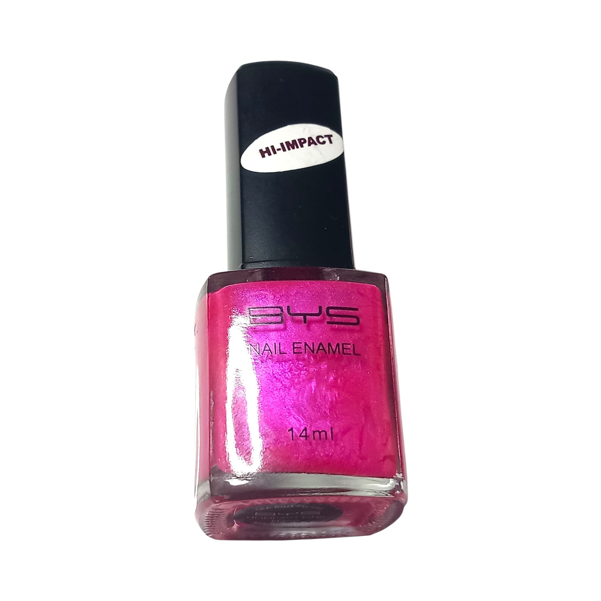BYS Nail Polish Varnish 14ml N350 Hi-Impact Pink Colour Nails Shine Mani Pedi